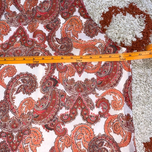 EUC- Violet + Claire- Brick/Orange- Paisley TankTop Blouse- Sz Med- Zip Up Back - Picture 3 of 4